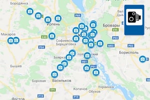 Карта камер відеофіксації швидкості Київ Україна