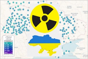 Карта радиационного фона в Украине